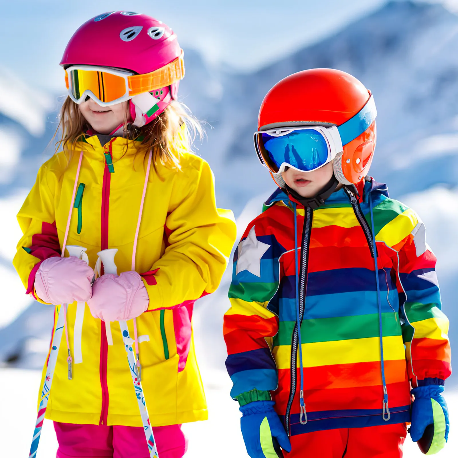 

2Pcs Kids Ski Gloves with Lanyard Winter Mittens with String Anti-Lost Rope for Children Elastic Glove Clip Mitten Holder