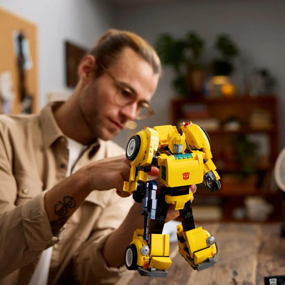 950 قطعة صالح 10338 الأصفر شاحنة روبوت سيارات لعب اللبنات شاحنة التحول أوتوبوت تشوه اللعب هدايا عيد الميلاد