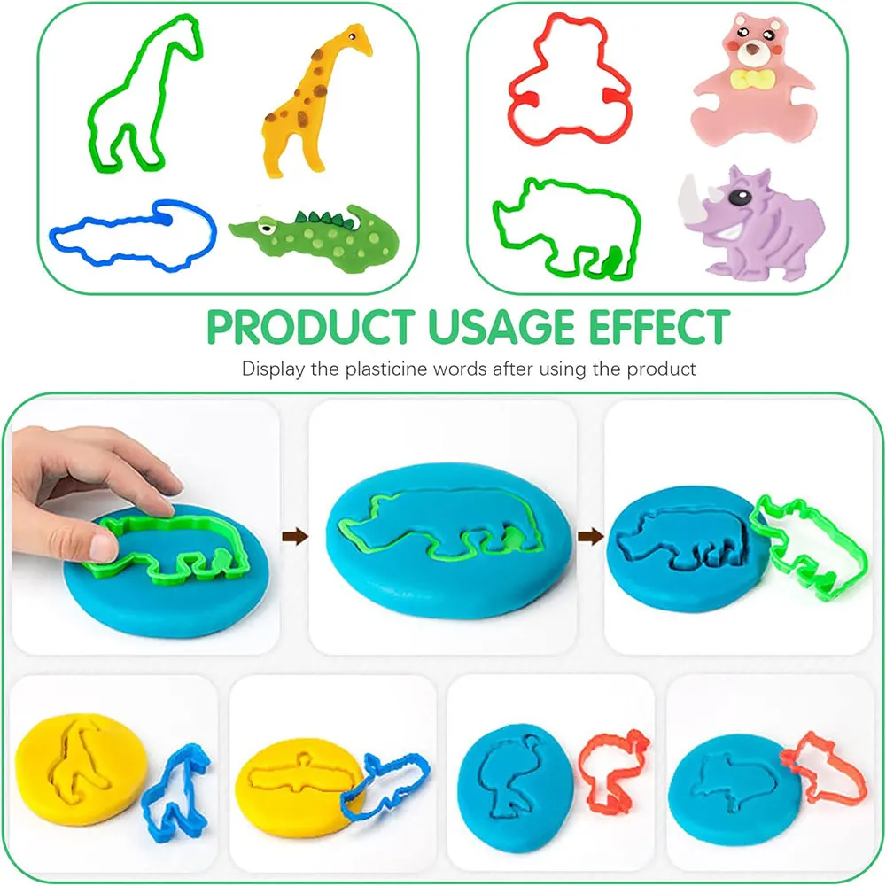 Criativo Dough Cutting Kit para crianças, Plastic Knife Set 3D Plasticine Mold, Modeling Clay Acessórios, brinquedos educativos, DIY