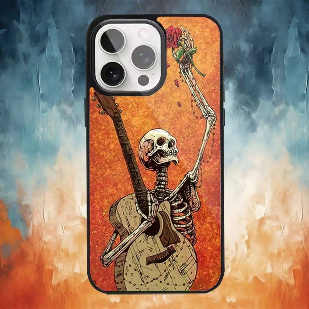 Esqueleto crânio arte caso de telefone para iphone17,16,15,14,13,12,11 plus, pro max magnético para carregamento sem fio magsafe