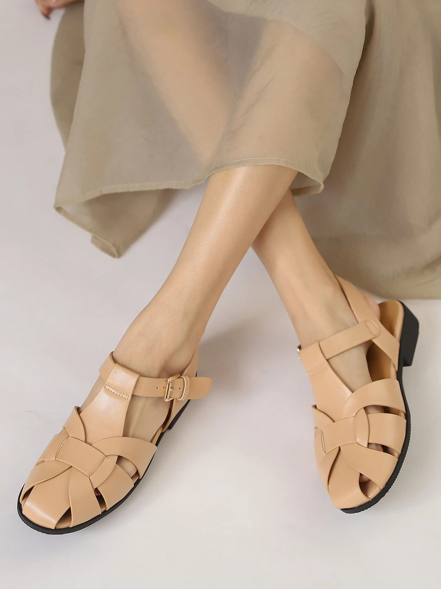 Boho Ethnic Style Roman Sandals Women's Summer New Hollow out Tassel Knot Breathable Low Cut Fashionable Beach Shoes