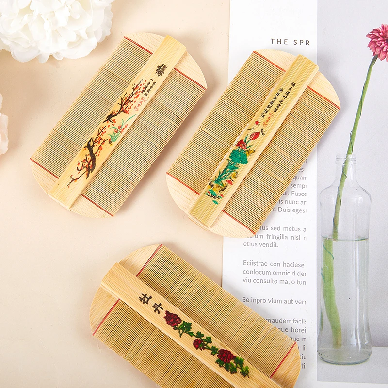 

Chinese Traditional Bamboo Comb Handmade Comb Remove Itching Scraping Head Flea Cootie Combs Hair Care Tool Beauty Accessories