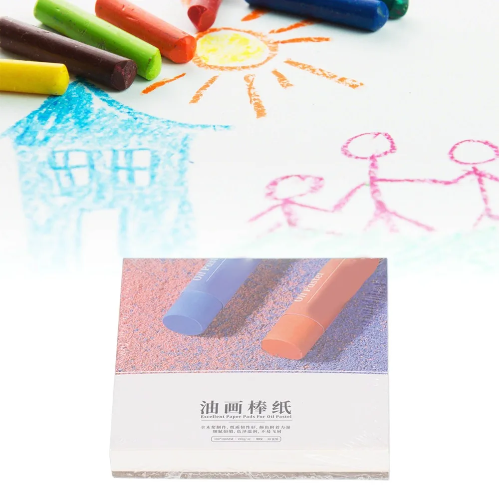 1pcs Portable Glossy Surface Oil Pastel Paper Pad High Adhesion 30 Sheets Mixed Media Sketchbook Art Paper Pad For Oil Painting