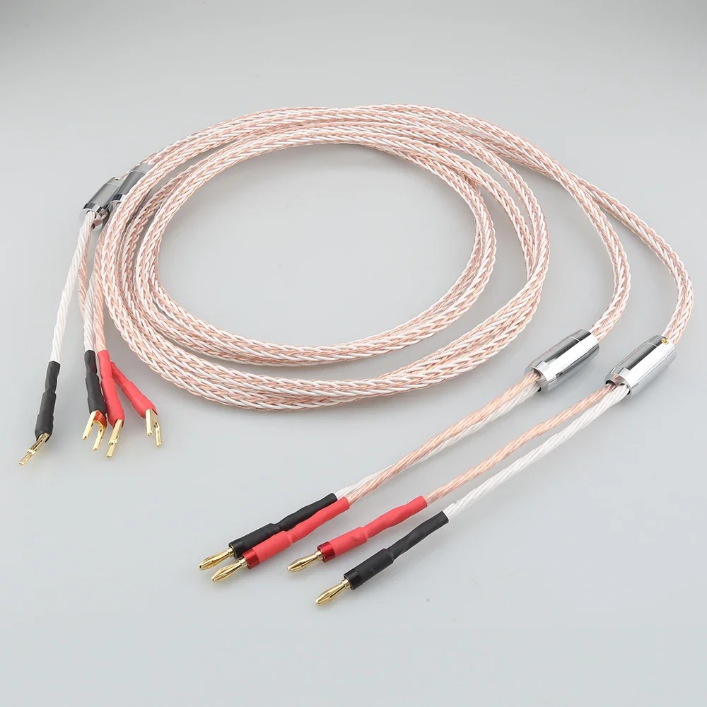 

8TC speaker cable Audiocrast OCC speaker amplifier HiFi connection cable Y-Y / Banana plug-Banana plug / Y-Banana plug