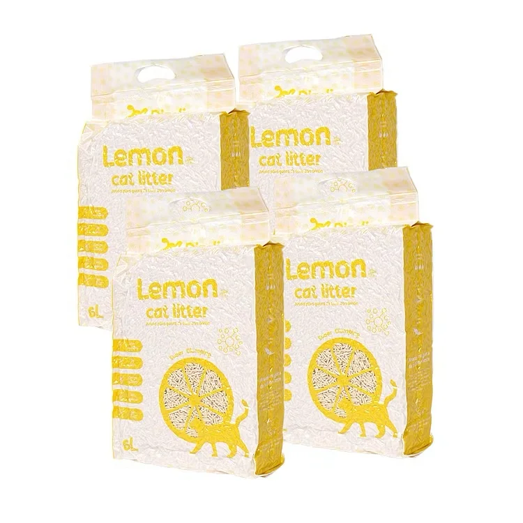 YUEJIA Arena de Tofu Natural para Gatos 6L – 100% Ingredientes Naturales, Ultra Aglomerante y Sin Polvo (4 bolsas)