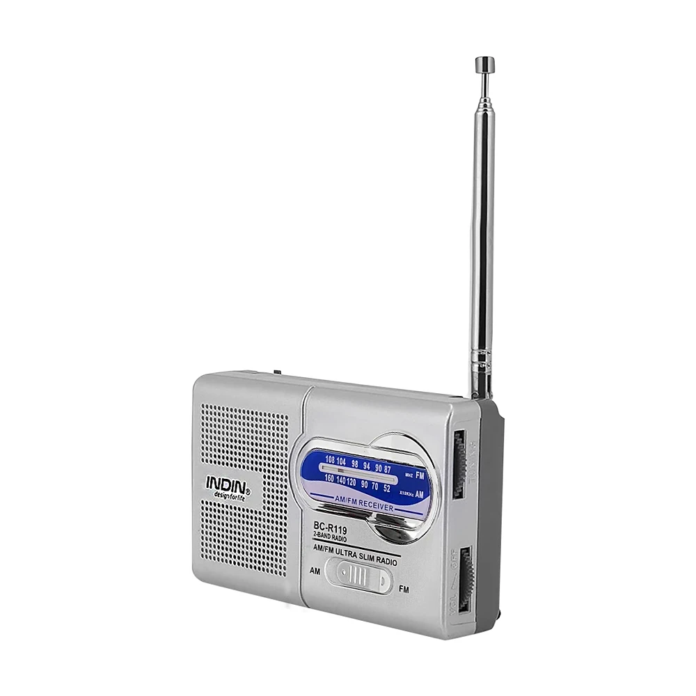 BC-R119 AM FM Portable Pocket Mini Radio Best Reception Longest Lasting Radio For Emergency Hurricane Walking-Battery Operated