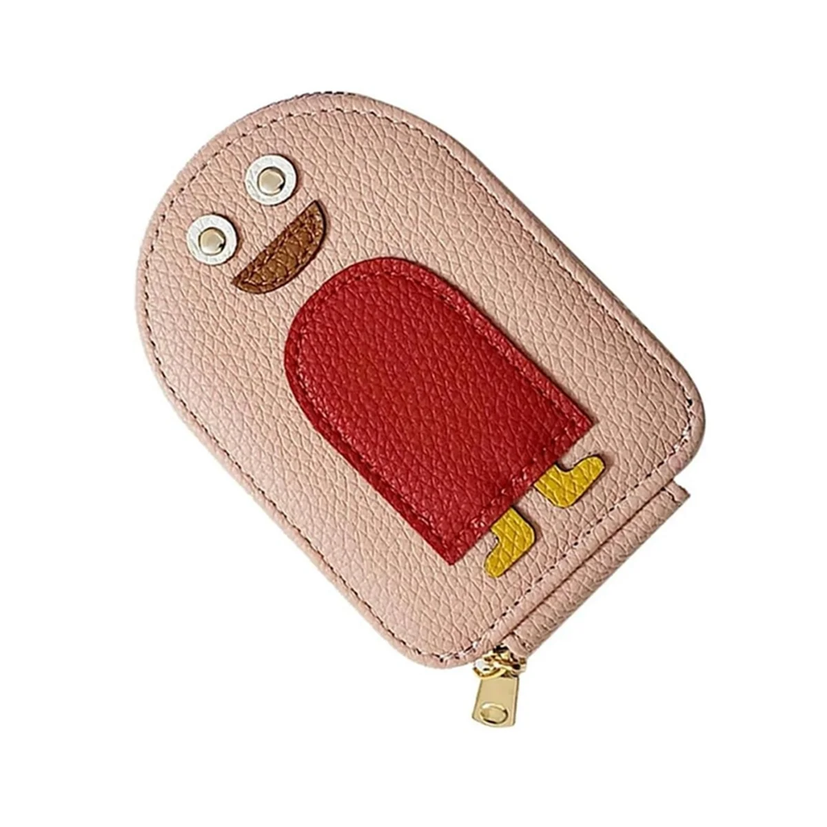 ABQR ที่ใส่บัตรเครดิต PU ลายเพนกวินน่ารัก, กระเป๋าสตางค์ลายเพนกวินน่ารัก, ที่ใส่บัตรเครดิตสำหรับผู้หญิงพร้อมช่องใส่บัตร 11 ช่อง สีชมพู