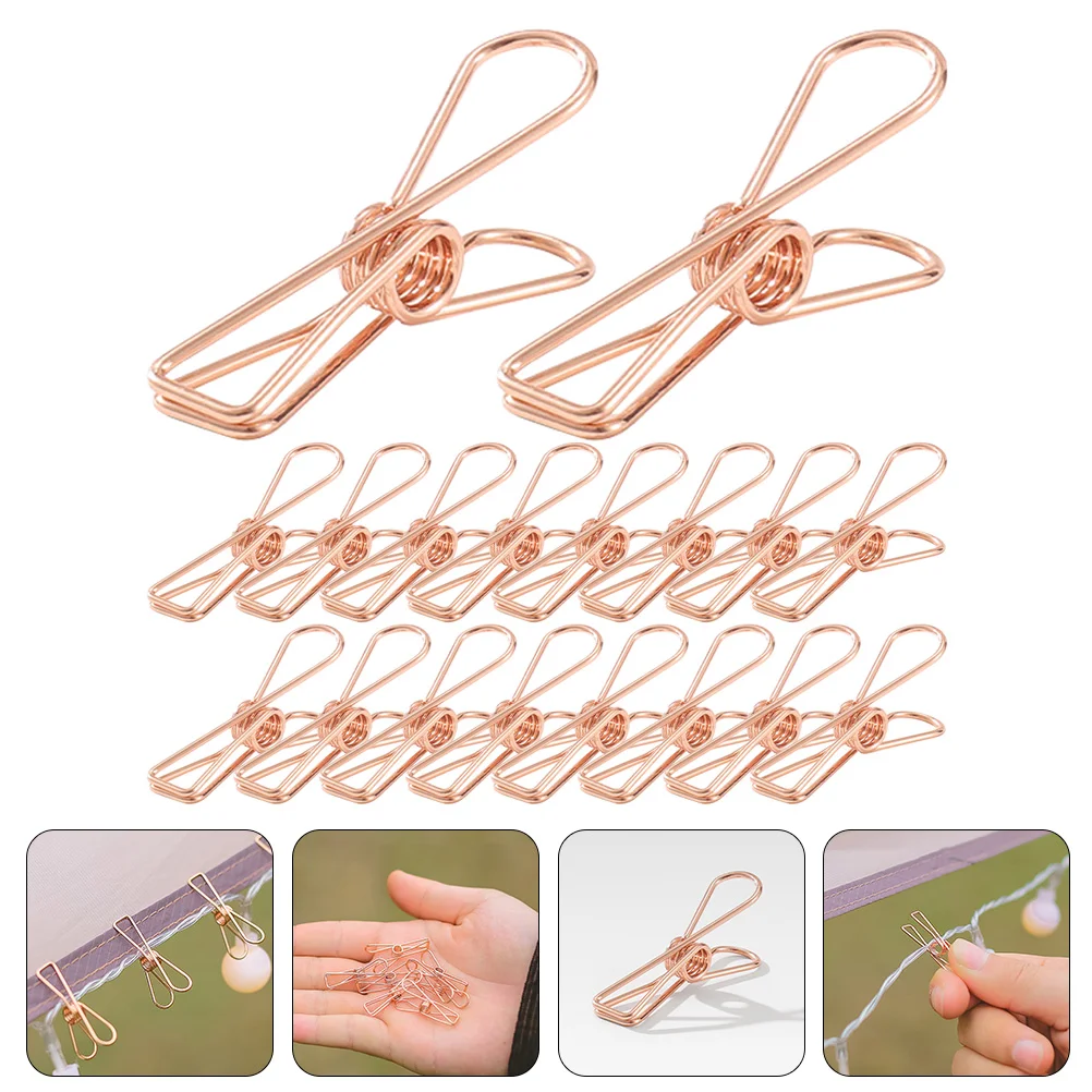 30 Pcs Tent Metal Clip Bag Clips Snacks Sealing Outdoor Reusable Heavy Duty Steel Kitchen