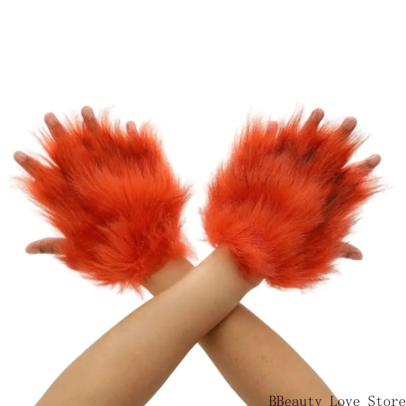 

Cats Claw Glove Fursuit Animal Wolf Foxes Paws Mittens Halloween Cosplay Costume