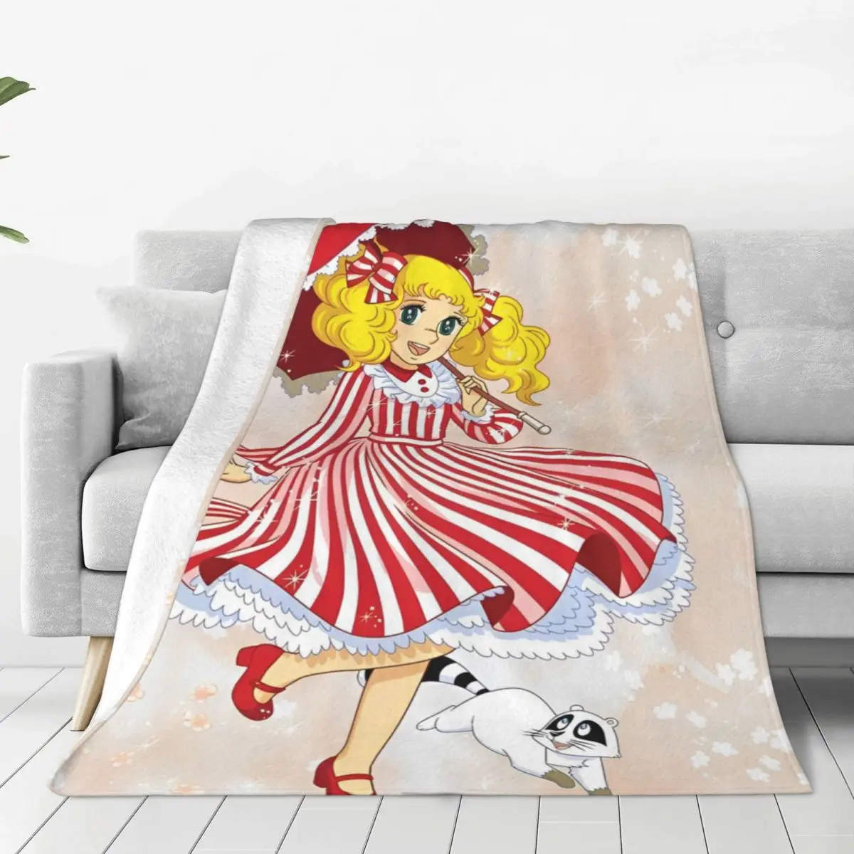 Candy Candy Manga Anime Cute Fleece Throw Blankets Kawaii Japanese Blankets for Sofa Travel Lightweight Bedspread