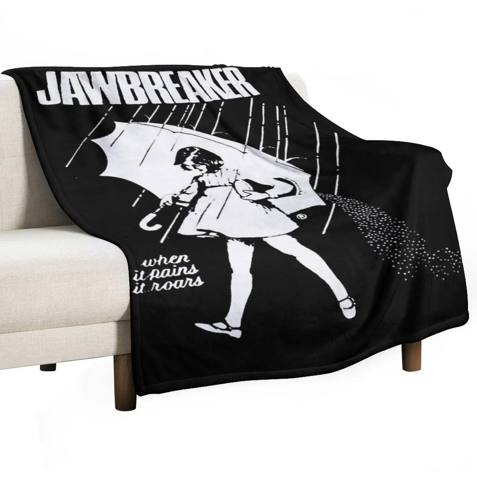 

Jawbreaker Black and White Throw Blanket Shaggy Comforter Plaid on the sofa Blankets Sofas Of Decoration Blankets