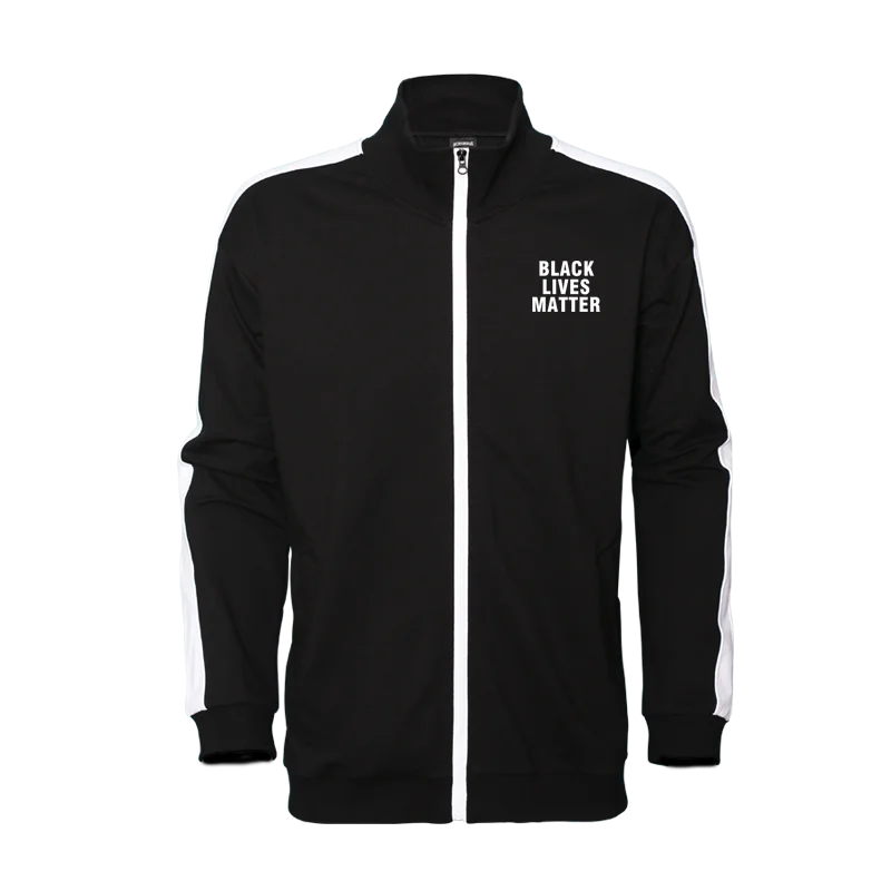 Kardigan z kapturem James Strike BLA LIVES MATTER, modny młodzieżowy wzór geometryczny, mieszanka bawełny i poliestru, jesienna moda.