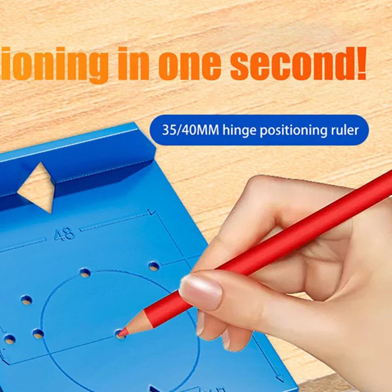 2Pcs Hinge Drilling Locator Cabinet Door Hinge Punching Positioning Ruler Template Woodworking Hinge Installation Auxiliary Tool