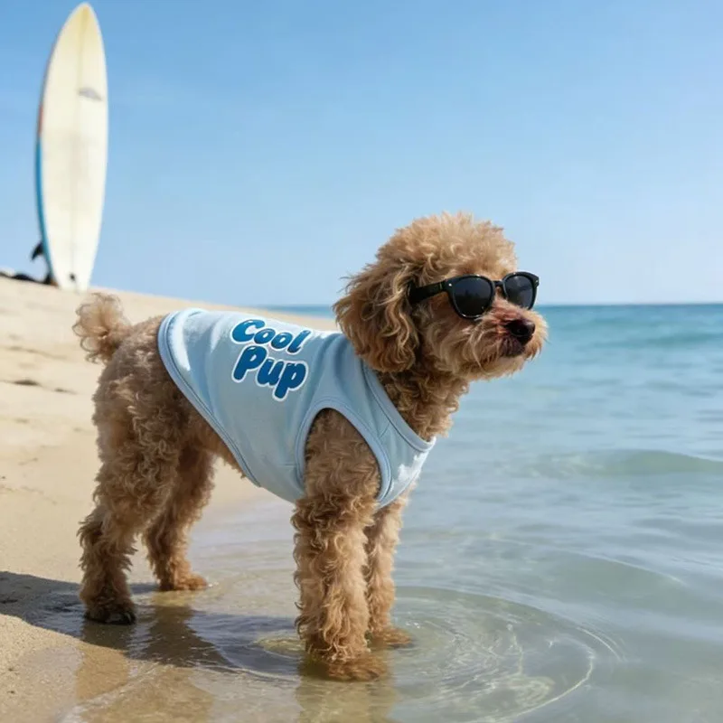 

Pet Summer Clothes Hawaiian Beach Breathable Mesh Vest Ultra Thin Sporty Outfit for Teddy Pomeranian Small Dogs Cats Lightweight