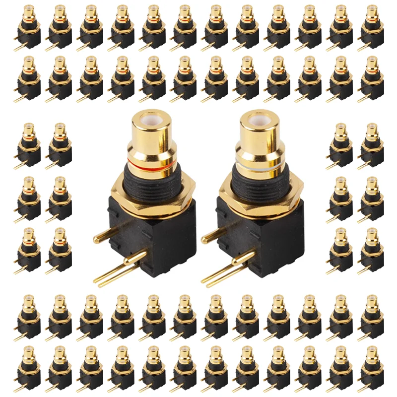 

4PCS Brass RCA Connector DAC Decoder Female Socket PCB Panel Mount Soldering Iron Adapter