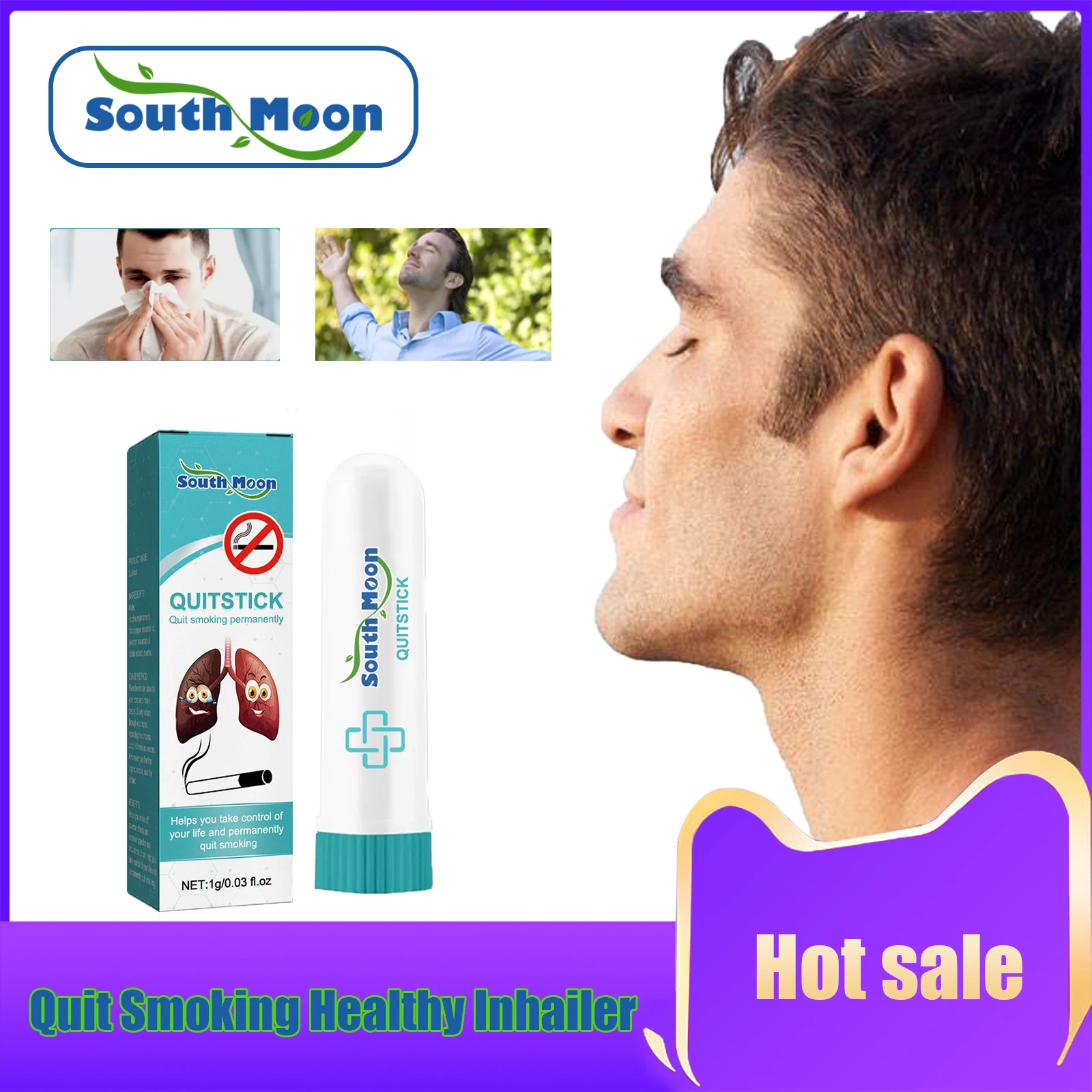 

Detox Nasal Stick Lung Cleaning Rhinitis Therapy Nasal Itching Relief Relieve Headache Fatigue Nose Congestion Treatment Stick