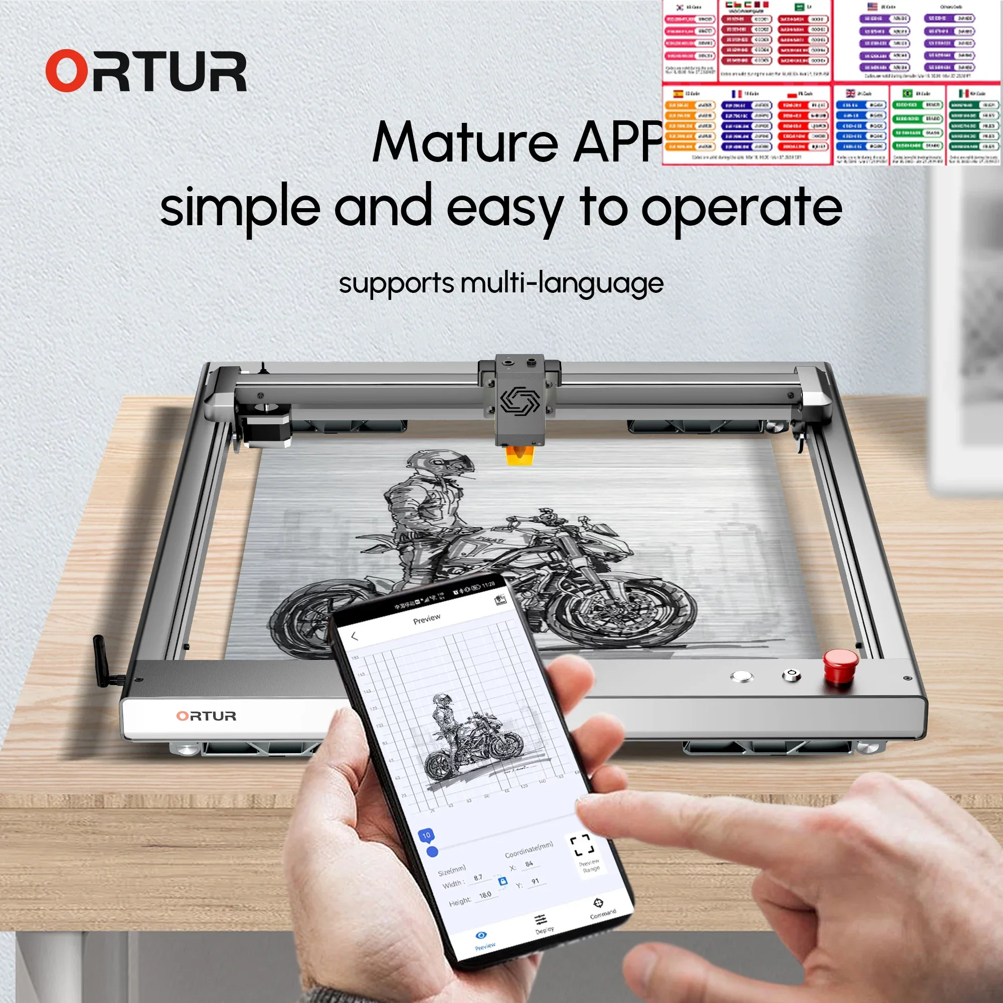 ORTUR OLM3 PRO Laser Master 10W Output Power Diode Engraver Wifi App Offline Control OLM3 For Woodworking Acrylic Metal CNC Tool