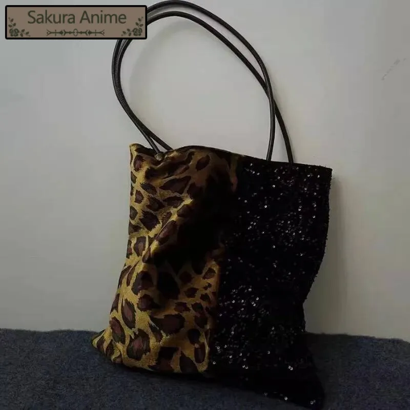 خمر ليوبارد المرقعة مطرزة حقائب كتف المرأة الجرونج هاروكو حمل الحقائب الشارع الشهير Y2k الجمالية فام حقيبة تحت الإبط #2