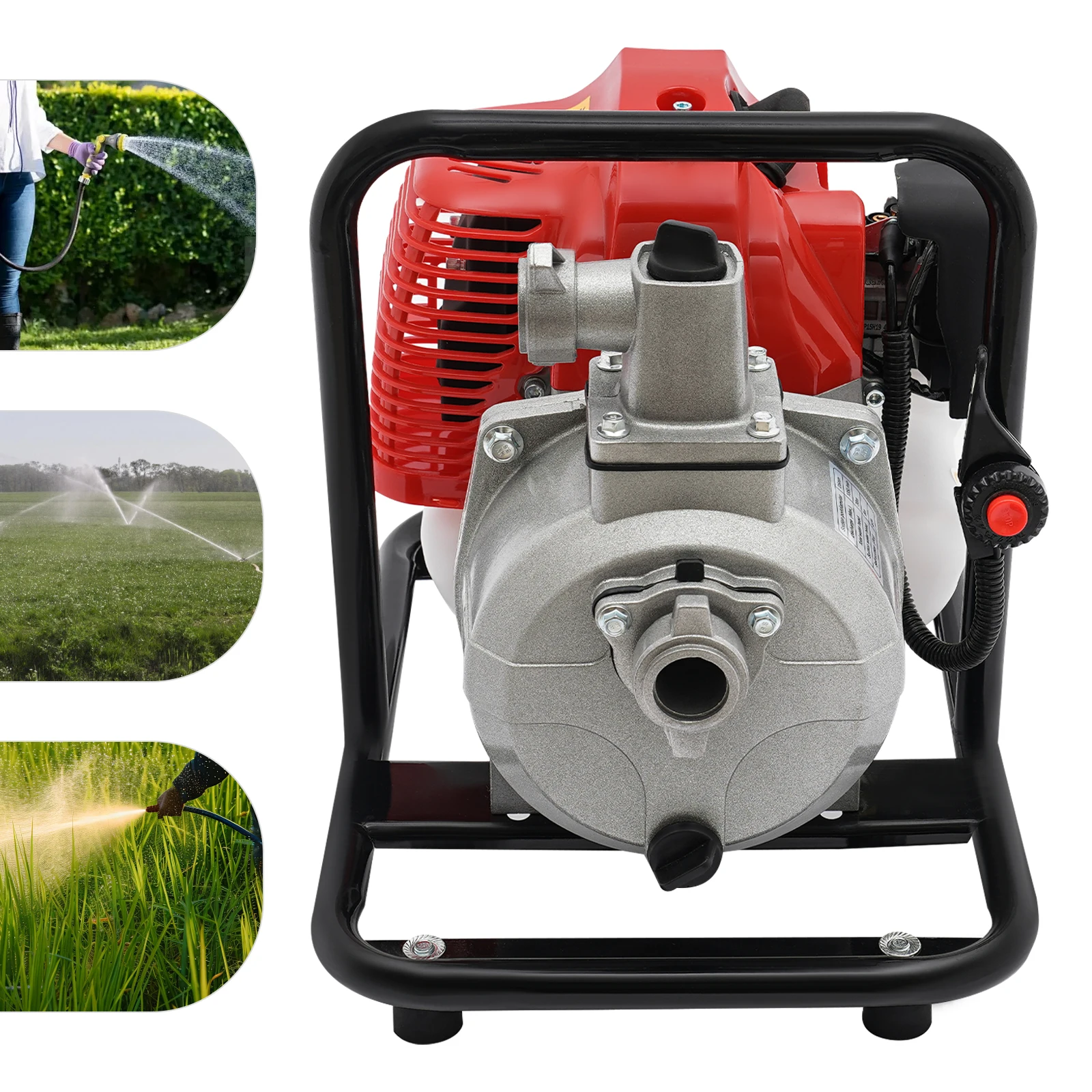 1.25KW Gasoline Engine Water Pump, 2-stroke Engine Water Pump, 43CC Water Transfer Pump for Irrigation Landscaping