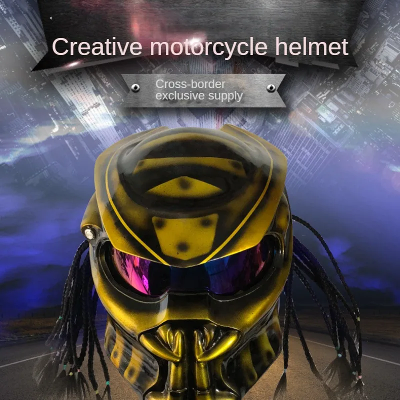 

Popular Predator Helmet Retro Motorcycle Cool Full-face Helmet Trendy Street Off-road