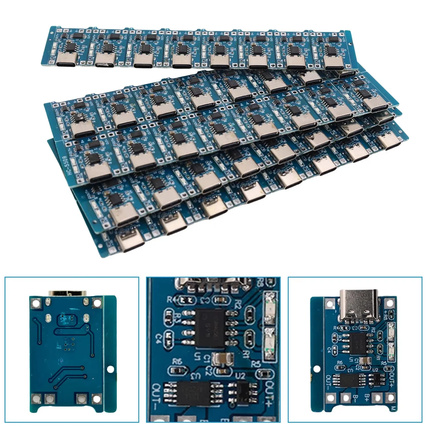 1-20 Stück Typ-C/Micro/Mini USB 5V 1A 18650 Tp4056 Lithium-Akku-Lademodul Ladeplatine mit Schutzfunktion Li-Ion – Detail 2
