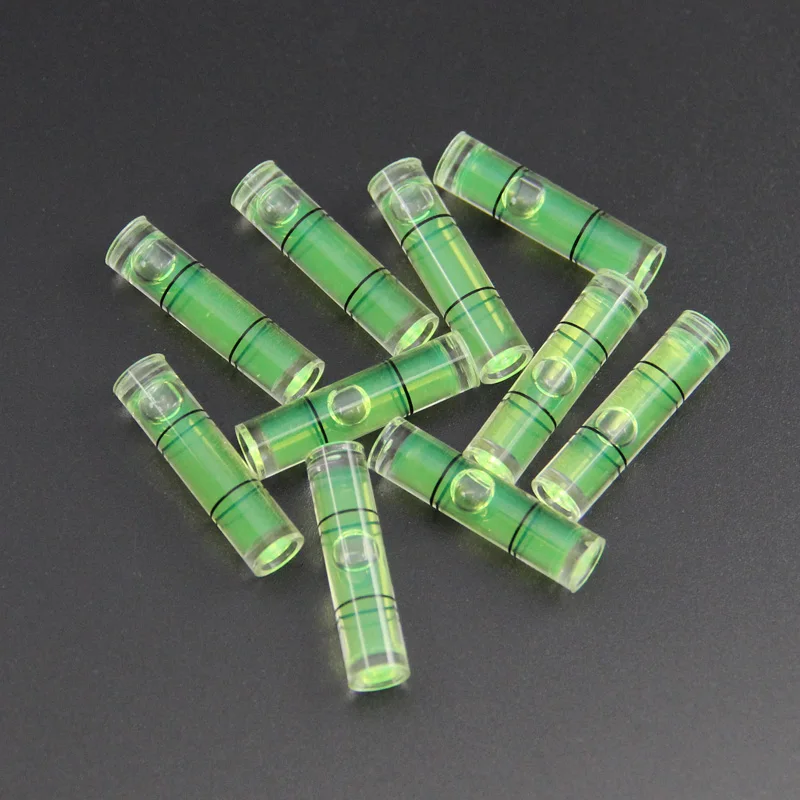 水準器バブルプラスチックミニレベル、測定器、丸型、バブル、6x24mm、100個