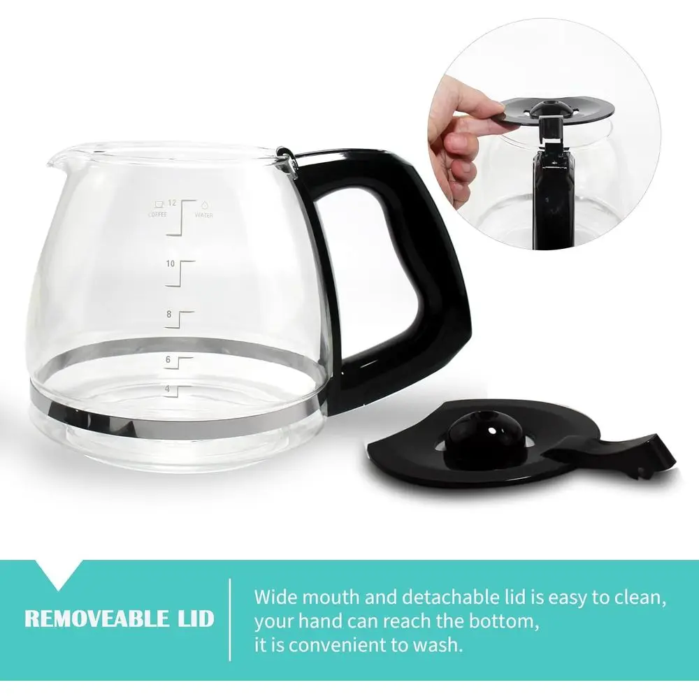 12-Cup Carafe Replacement Compatible with Select Black & Decker Coffee Makers CM1160B, CM1160W