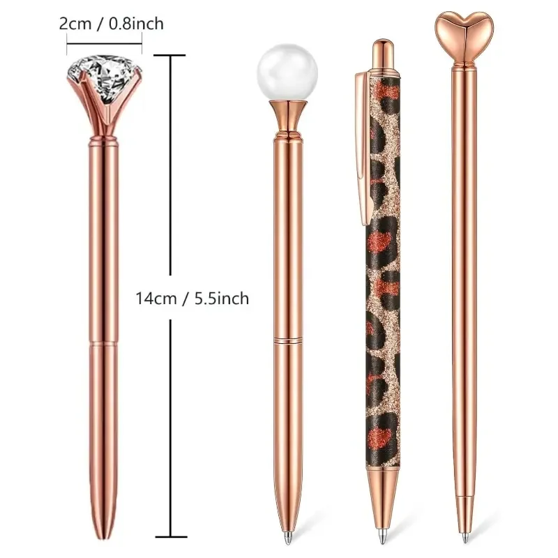 6 قطعة مجموعة أقلام حبر جاف معدن كريستال الماس القلم للمجلات بريق القرطاسية هدايا فاخرة لمستلزمات تخرج المعلم #2