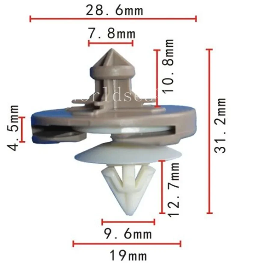 100 Uds 1H0868243B Clips de tarjeta de puerta de plástico para VW Golf Mk3 Vento Clips de ajuste para Panel de puerta Clip de sujeción de plástico de coche