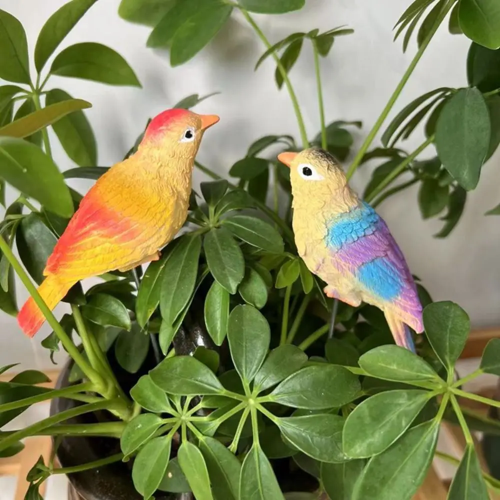 

2Pcs Cute Lifelike Garden Bird Decorative Stakes Resin Crafts Friendly Birds Bird Statue Bird Decorative Ornaments