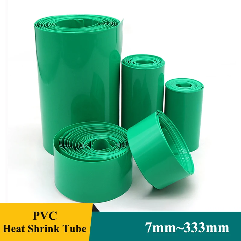 

1~20M Green 18650 Battery Pack Wrap Width 7~333mm Li-ion Shrinkable Sleeve Sheath Film Wrap Cover Skin PVC Heat Shrink Tube