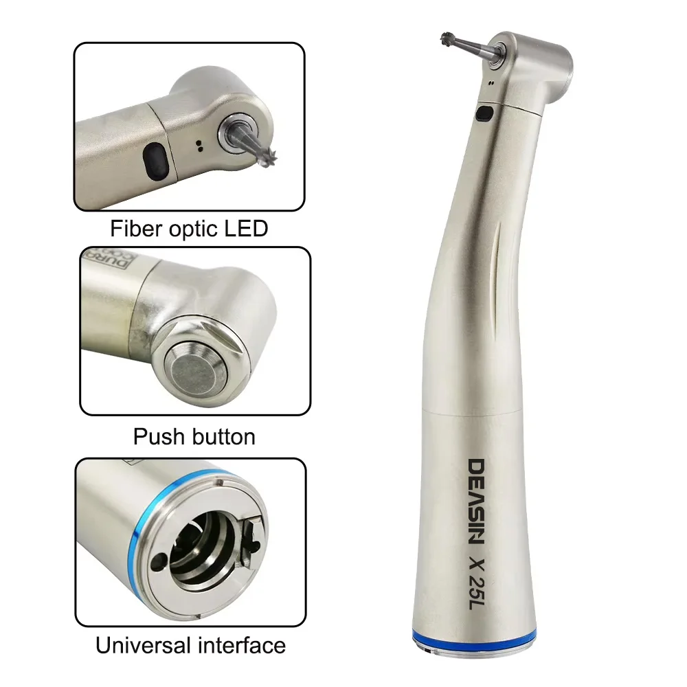 Dental Low Speed Handstück Gegenwinkel blauer Ring x25 x25l antike interne Wassers prüh faser optischen Griff