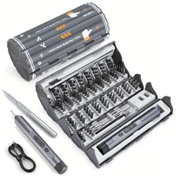 138 in 1 Precision Electric Screwdriver Set High Torque with LED Light Strong Magnetic Phillips Torx Screw Driver Bits for DIY