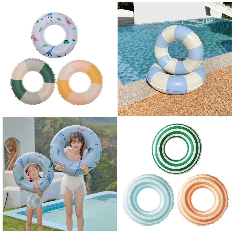 Inflatable Pool Floats Swimming Ring Toy Vintage Striped Inner Tubes Pool Floats for Summer Pool Party Beachs Durable G99D