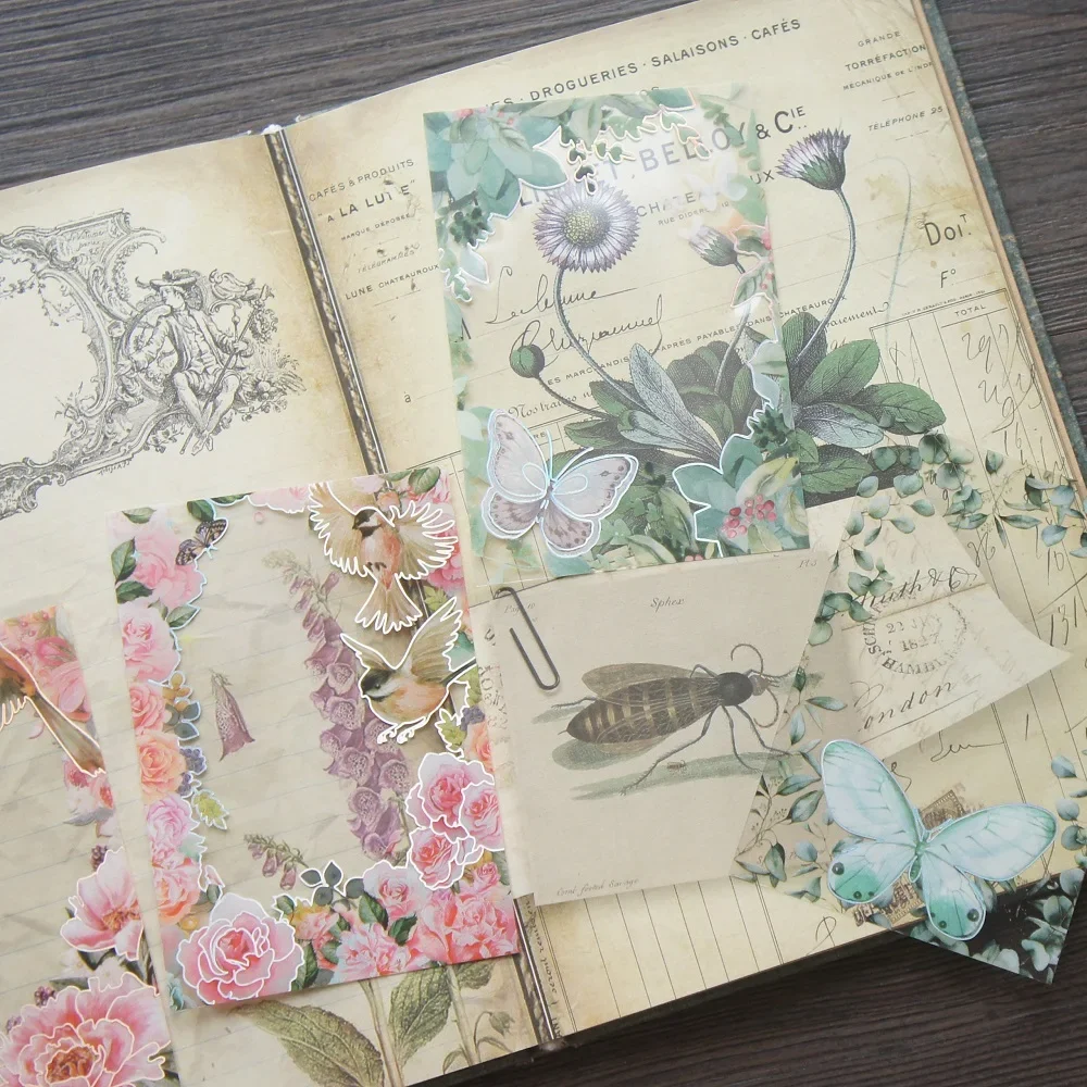 

10pcs MIX Big Size Gold Silver Bird Butterfly Spirit Frame Style PVC Sticker Scrapbooking DIY Gift Label Decoration Tag