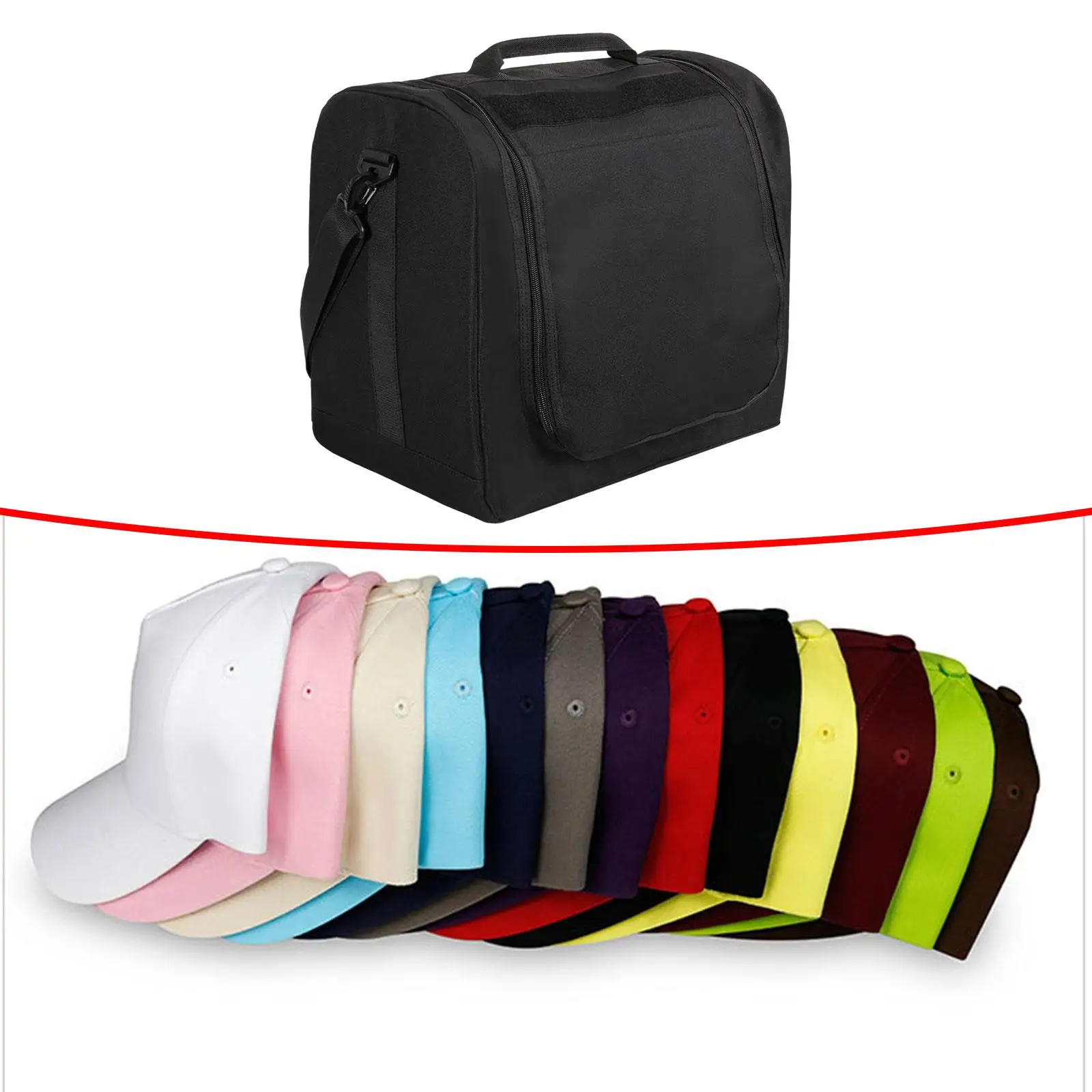 Hat Bag for Baseball Caps Hat Carrier Holder with Carrying Handle Cap Storage Bag Hat Organizer Bag for Moving Sports Travel