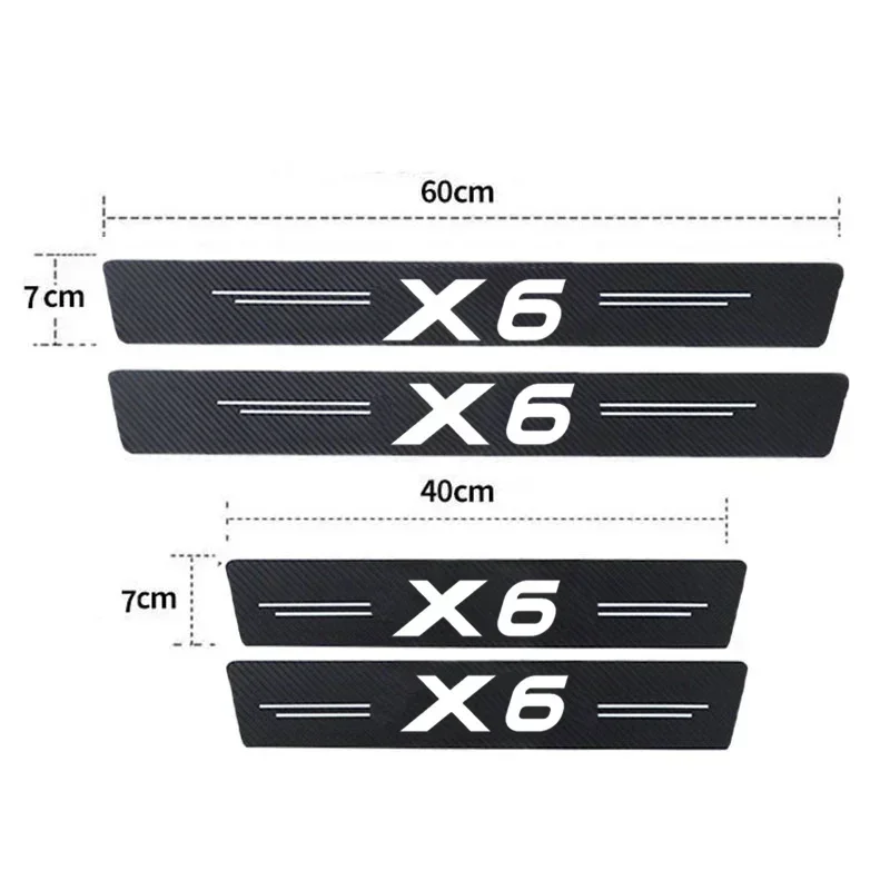 Luminous Car Door Threshold Anti Scratch Stickers Rear Trunk Sill Trim Film for BMW X6 Badge Decorative Decals Scuff Plate Tape