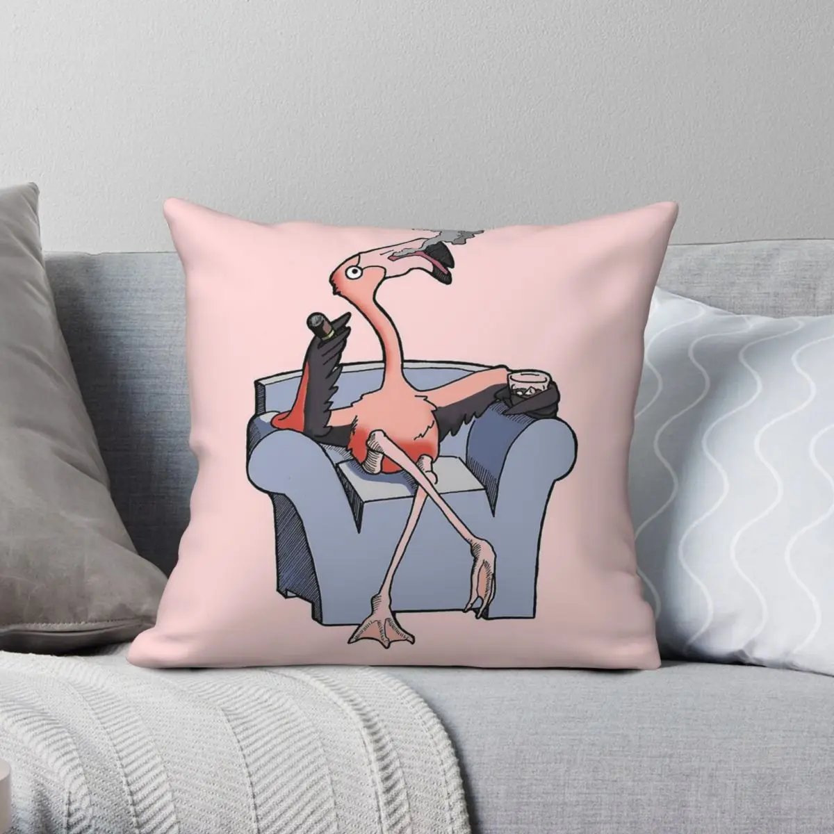 Boston Legal Flamingos Alan Shore Pillowcase Polyester Linen Velvet Creative Zip Decor Bed Cushion Cover