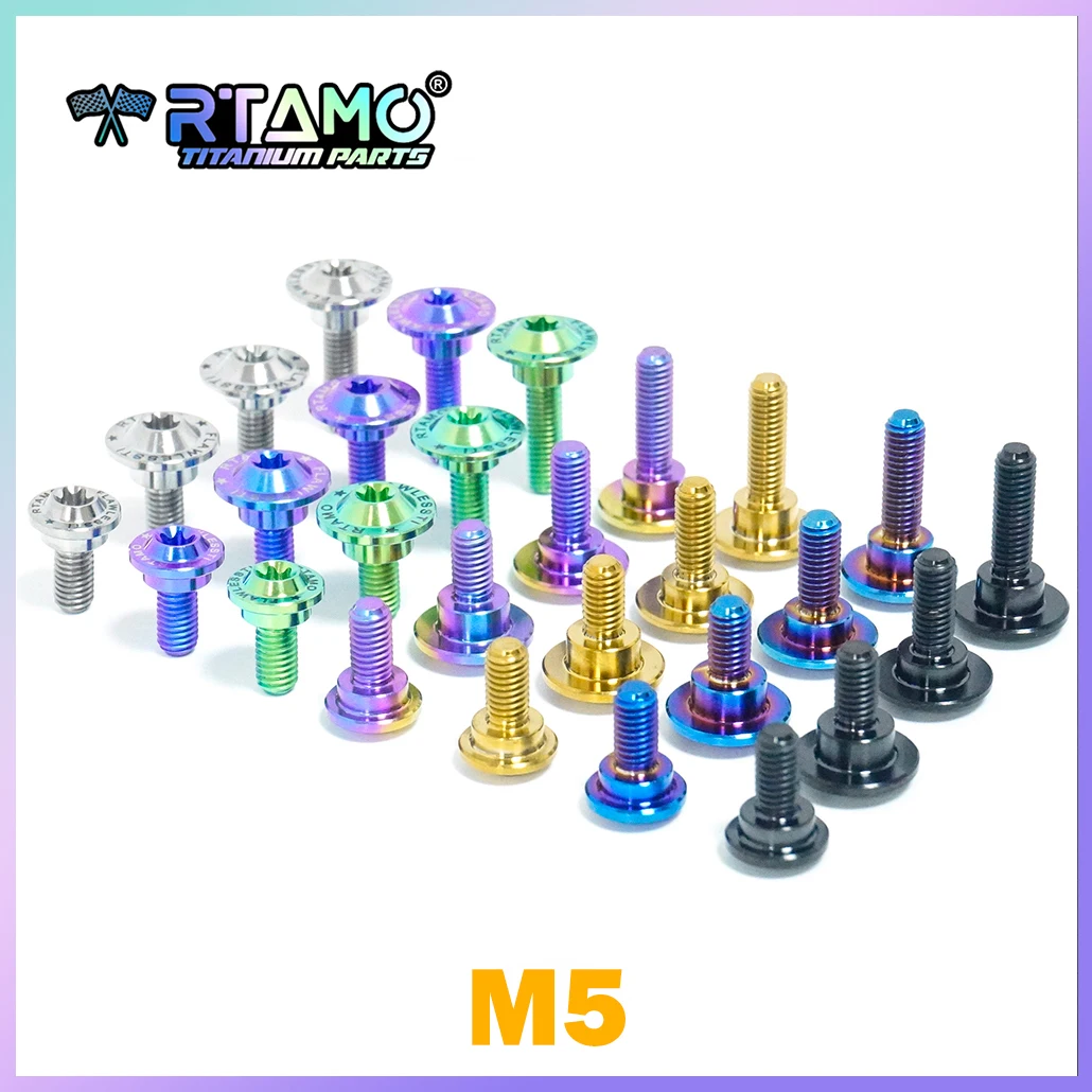 RTAMO M5X12/13/15/20/26 Gr5 Titanium Brake Disc Bolt Torx Head Step bolts for Motorbike Caliper Repair Modification