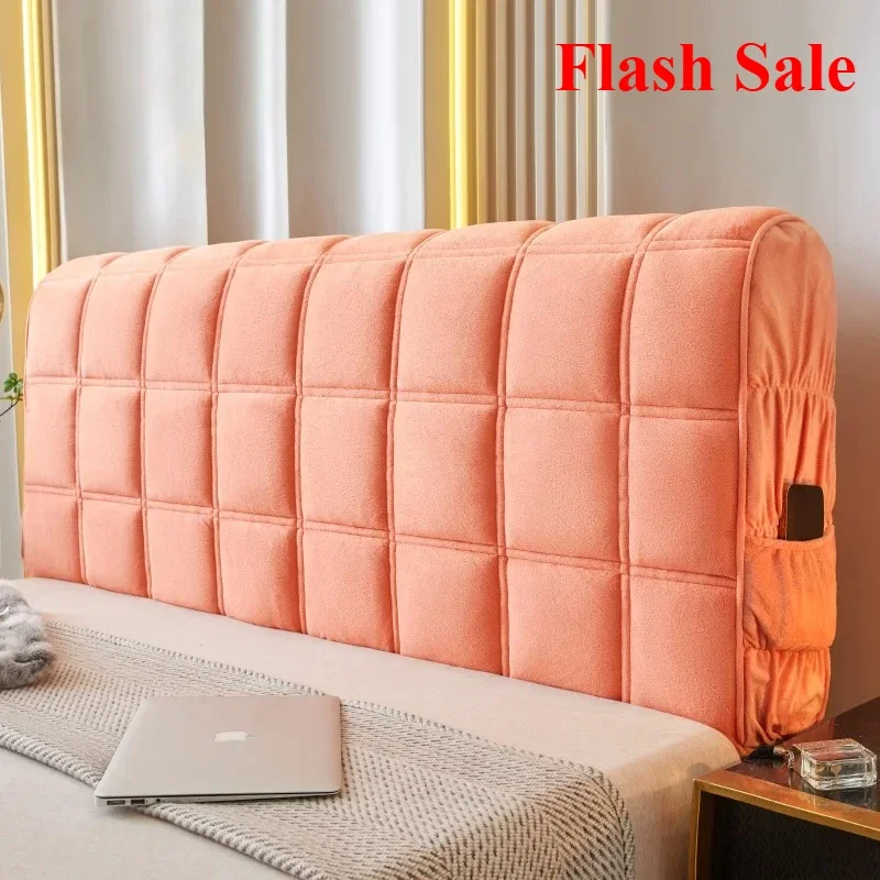 New High Quality Velvet Quilted Headboard Cover All-inclusive Super Luxury Soft Thicken Short Plush Quilting Bed Head Cover