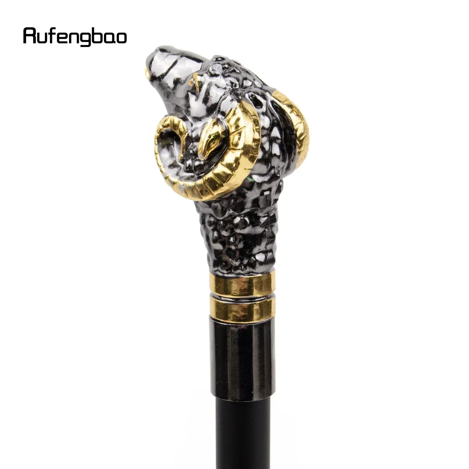 الذهبي الأسود الماعز الأغنام الفاخرة عصا للمشي حفلة موضة أنيقة عصا للمشي الزخرفية Cospaly Steampunk والاستخدام اليومي 90cm