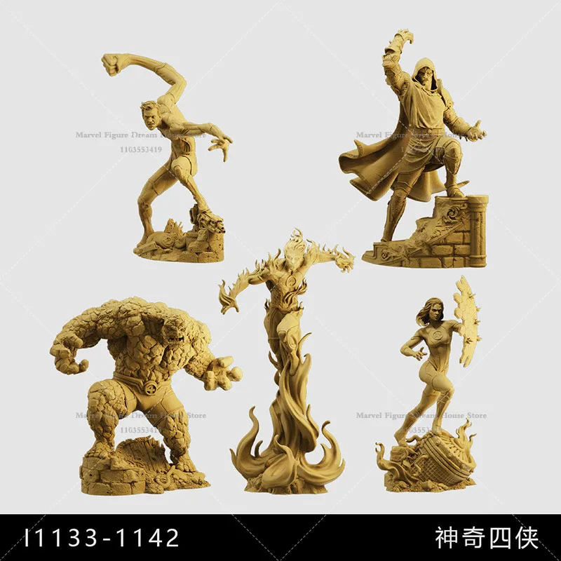 1/64 1/43 1/35 Scale Miniature Scene Dolls Un-panited White Figure Mini Model Susan Reed Johnny Ben Four Team VS Villain Doom