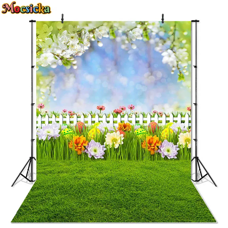 사진 촬영용 용수철 부활절 배경, 베이비 샤워 계란, 녹색 잔디 꽃 케이크 스매쉬 배경, 사진 스튜디오 포토콜 소품