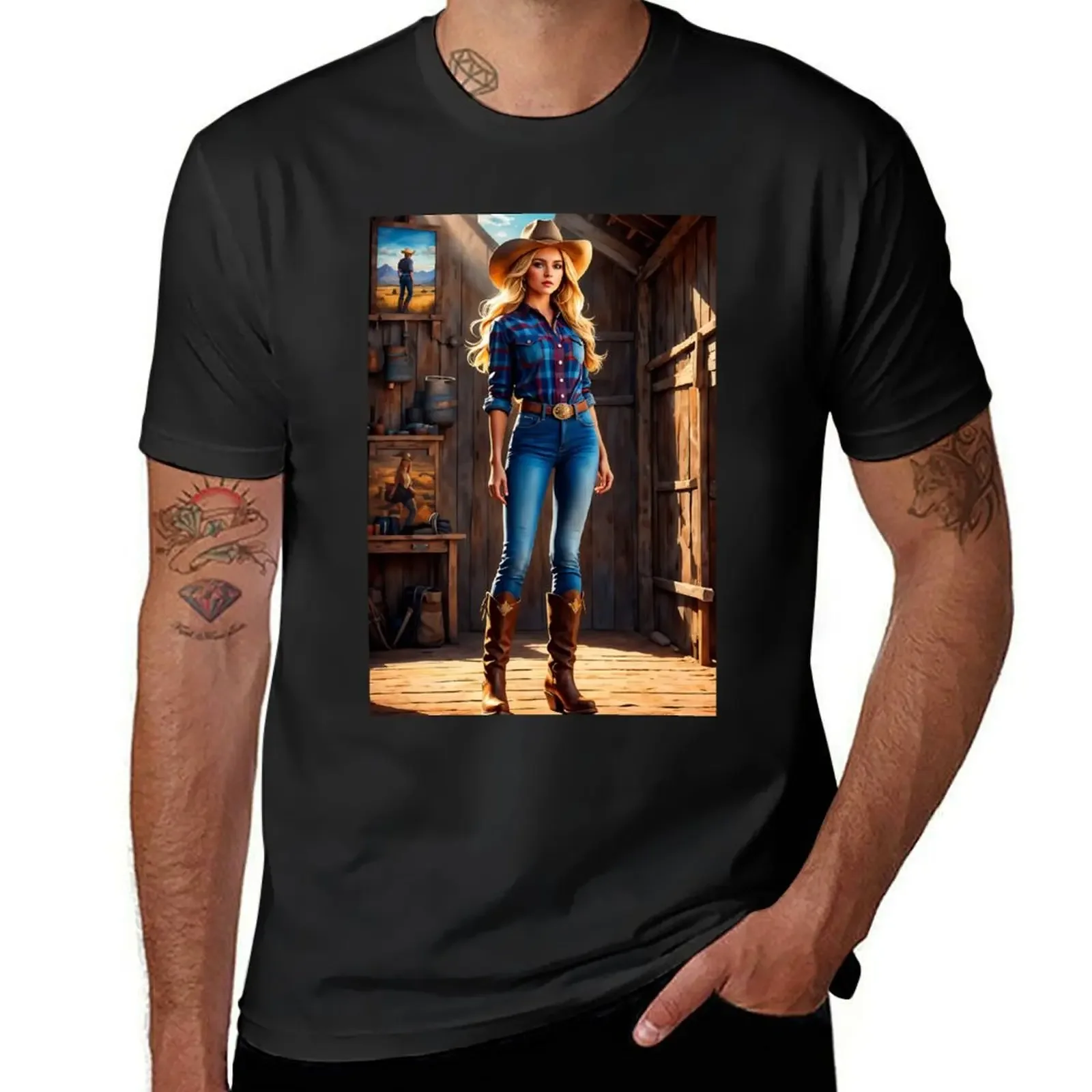 

An Young Cowgirl 4 T-Shirt Clothing vintage fashion shirts anime shirt clothing for men