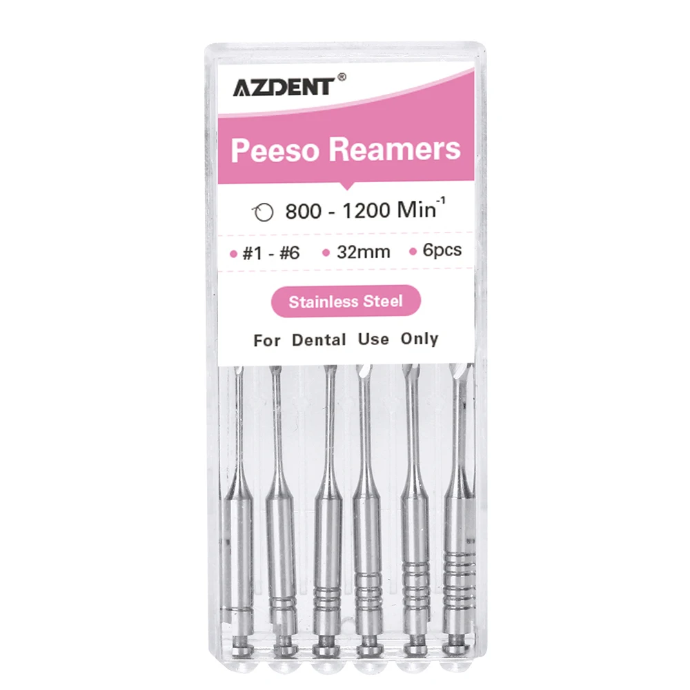 6 Teile/schachtel AZDENT Dental Endodontie Peeso Reibahlen Endo Dateien Gates Glidden Bohrer 32mm # 1-6 # 2er Edelstahl – Detail 1