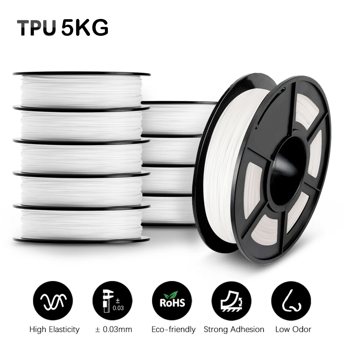 

JAYO TPU Filament 3D Printer 1.75mm 10Rolls/5KG for Shoes Toy Phone Case Printing Soft Non-toxic Flexible Material Fast Delivery