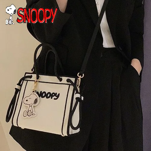 Imagen 1 del producto Bolso de mano Kawaii Snoopy, bolso pequeño coreano a la moda para mujer, bolso informal de dibujos animados, bolsa organizadora de cosméticos para salida, regalos de cumpleaños