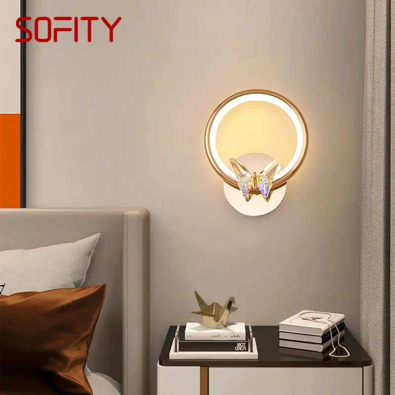 

TYLA Nordic Wall Lamp Modern Butterfly Decor Sconce Light Luxury LED 3 Colors Creative Fixtures For Home Bedroom Study