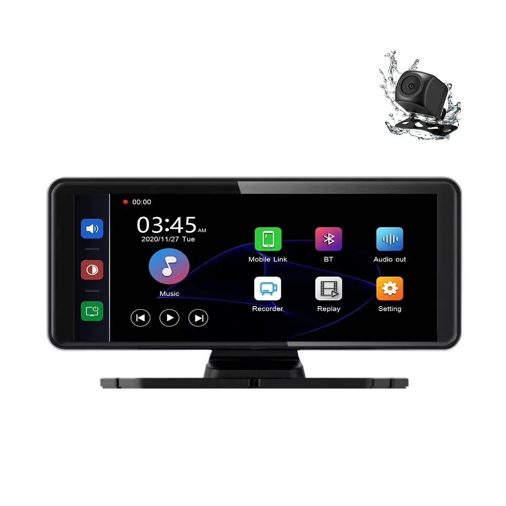 

Carplay front rear dual recording drive Recorder night vision 4K hd WiFi Touch based car navigation system reversing camera ZC08