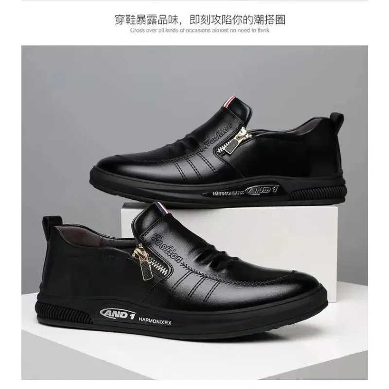 

Autumn Slip on Flat Man Sneakes Comfortable Moccasins Zapatos Hombre Casual Leather Men Loafers Trend Brand Business Shoes